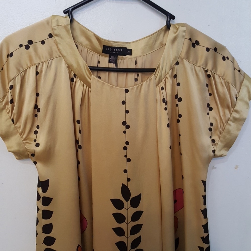 Ted  Baker London golden silk dress - Picture 2 of 8
